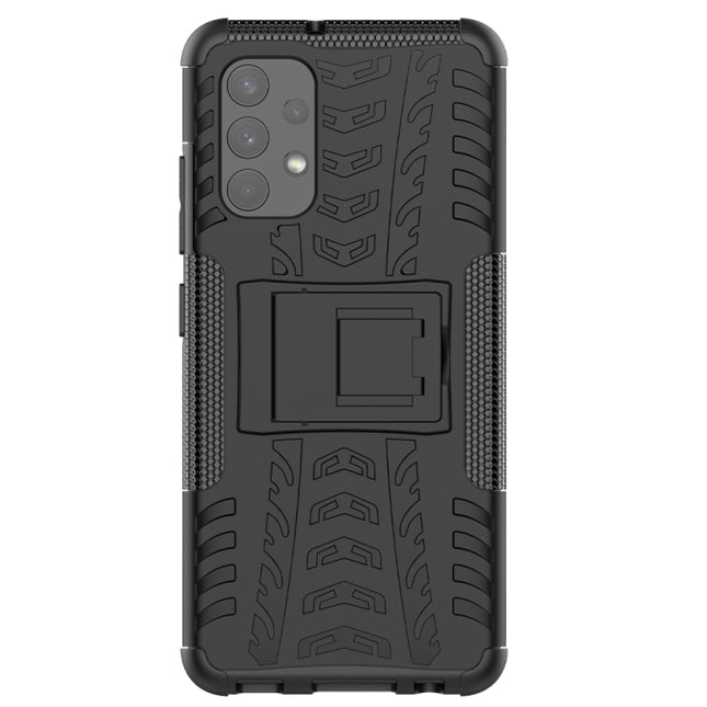 Tire Texture Shockproof TPU+PC Protective Case with Holder, For Samsung Galaxy A32 4G