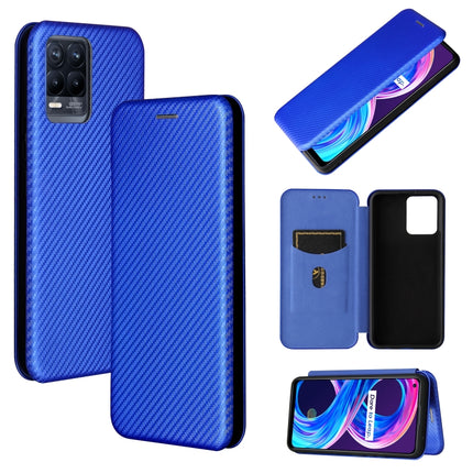 Carbon Fiber Texture Magnetic Horizontal Flip TPU + PC + PU Leather Case with Card Slot, For OPPO Realme 8 / 8 Pro
