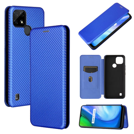 Carbon Fiber Texture Magnetic Horizontal Flip TPU + PC + PU Leather Case with Card Slot, For Xiaomi Mi 11 Ultra, For Xiaomi Mi 11 Pro, For Xiaomi Mi 11 Lite, For Realme C21