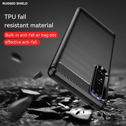 Brushed Texture Carbon Fiber TPU Case, For Sony Xperia 10 III, For Sony Xperia 1 III