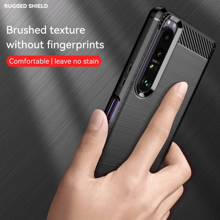 Brushed Texture Carbon Fiber TPU Case, For Sony Xperia 10 III, For Sony Xperia 1 III