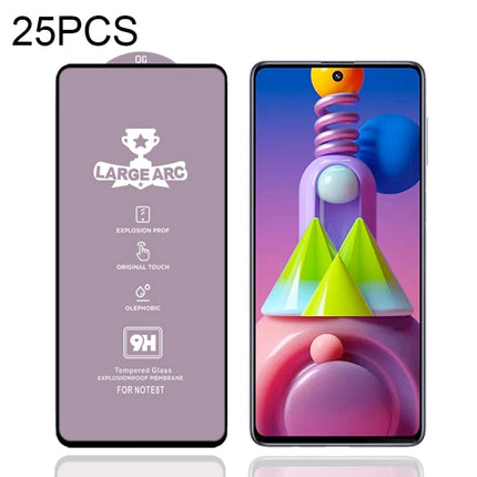 25 PCS 9H HD Large Arc High Alumina Full Screen Tempered Glass Film, For Samsung Galaxy M11 (25 PCS), For Samsung Galaxy M21 / M21 2021 (25 PCS), For Samsung Galaxy M31 (25 PCS), For Samsung Galaxy M31s (25 PCS), For Samsung Galaxy M51 (25 PCS)        ...