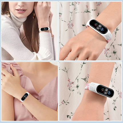 For Xiaomi Mi Band 6 / 5 / 4 / 3 / 2 Universal Silicone Elasticity Weave Replacement Strap Watchband, XS 140mm, S 150mm