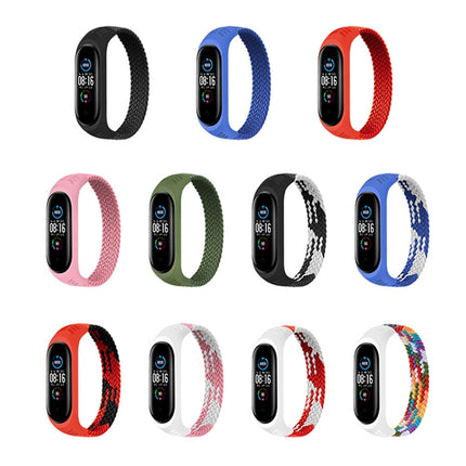 For Xiaomi Mi Band 6 / 5 / 4 / 3 / 2 Universal Silicone Elasticity Weave Replacement Strap Watchband, M 160mm, L 170mm