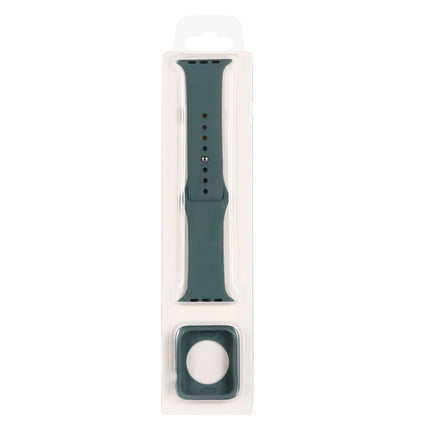 Silicone Replacement Strap Watchband + Watch Protective Case Set, For Apple Watch Series 9 / 8 / 7 41mm