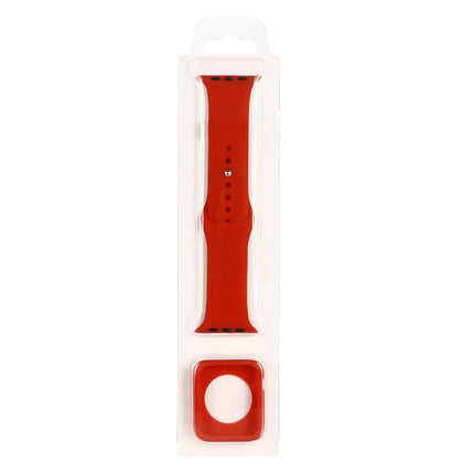 Silicone Replacement Strap Watchband + Watch Protective Case Set, For Apple Watch Series 9 / 8 / 7 41mm