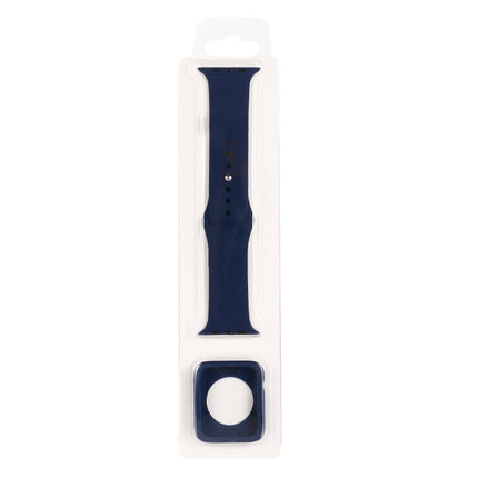 Silicone Replacement Strap Watchband + Watch Protective Case Set, For Apple Watch Series 9 / 8 / 7 41mm