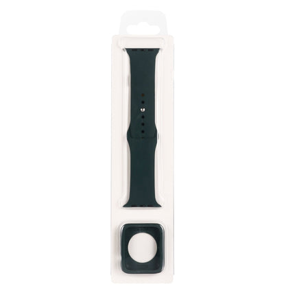 Silicone Replacement Strap Watchband + Watch Protective Case Set, For Apple Watch Series 9 / 8 / 7 45mm