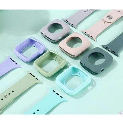 Silicone Replacement Strap Watchband + Watch Protective Case Set, For Apple Watch Series 9 / 8 / 7 45mm