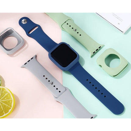 Silicone Replacement Strap Watchband + Watch Protective Case Set, For Apple Watch Series 9 / 8 / 7 45mm