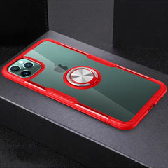 Shockproof Transparent TPU + Acrylic Protective Case with Ring Holder, For iPhone 11, For iPhone 11 Pro, For iPhone 11 Pro Max