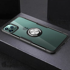 Shockproof Transparent TPU + Acrylic Protective Case with Ring Holder, For iPhone 11, For iPhone 11 Pro, For iPhone 11 Pro Max