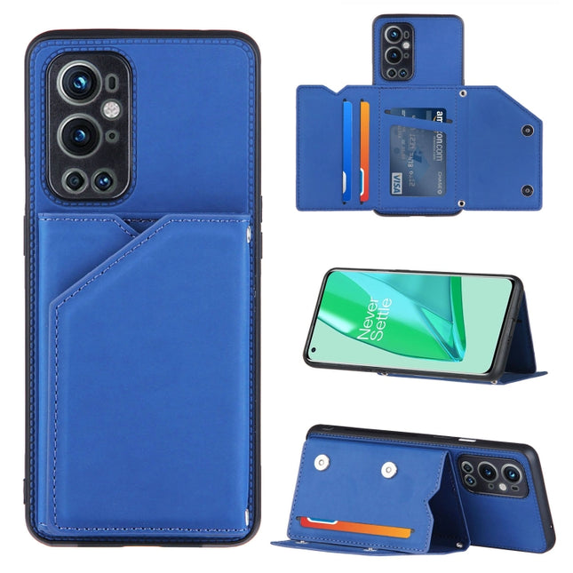 Skin Feel PU + TPU + PC Back Cover Shockproof Case with Card Slots & Holder & Photo Frame, For OnePlus 9 Pro, For Samsung Galaxy A42 5G
