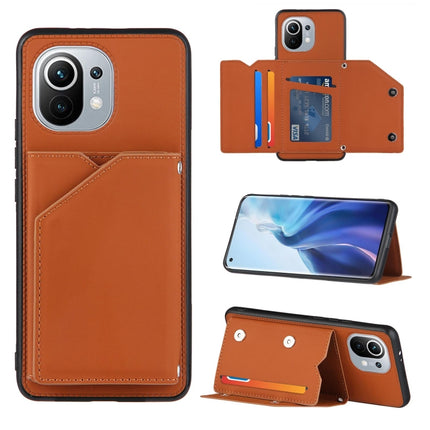 Skin Feel PU + TPU + PC Back Cover Shockproof Case with Card Slots & Holder & Photo Frame, For Xiaomi Mi 10T Lite 5G, For Xiaomi Mi 10T 5G / 10T Pro 5G, For Xiaomi Mi 11, For Xiaomi Poco M3 / Redmi Note 9, For OnePlus 9