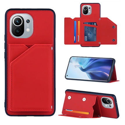 Skin Feel PU + TPU + PC Back Cover Shockproof Case with Card Slots & Holder & Photo Frame, For Xiaomi Mi 10T Lite 5G, For Xiaomi Mi 10T 5G / 10T Pro 5G, For Xiaomi Mi 11, For Xiaomi Poco M3 / Redmi Note 9, For OnePlus 9