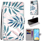 For OPPO A15 / A15s / Pink Green Leaf