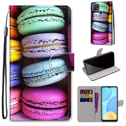 Coloured Drawing Cross Texture Horizontal Flip PU Leather Case with Holder & Card Slots & Wallet & Lanyard, For OPPO A15 / A15s
