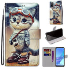 For OPPO A53 4G(2020) / A53s / A32 / A33 (2020) / Leather Shoes Cat