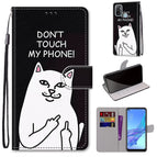 For OPPO A53 4G(2020) / A53s / A32 / A33 (2020) / Middle Finger White Cat
