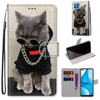 For OPPO F17 Pro / A93 4G / Reno4 Lite / Reno4 F / Golden Chain Grey Cat