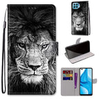 For OPPO F17 Pro / A93 4G / Reno4 Lite / Reno4 F / Black White Lion Head