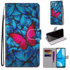 For OPPO F17 Pro / A93 4G / Reno4 Lite / Reno4 F / Blue Red Butterfly