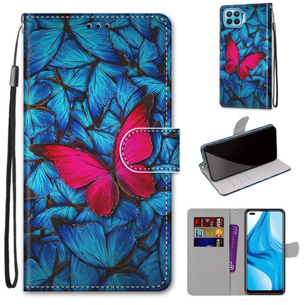 Coloured Drawing Cross Texture Horizontal Flip PU Leather Case with Holder & Card Slots & Wallet & Lanyard, For OPPO F17 Pro / A93 4G / Reno4 Lite / Reno4 F