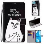 For OPPO F17 Pro / A93 4G / Reno4 Lite / Reno4 F / Middle Finger White Cat