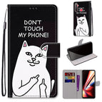 For OPPO Realme 5 / 5s / 5i / C3 / C3i / 6i / Narzo10 / 10A / 20A / Middle Finger White Cat