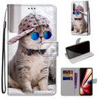 For OPPO Realme 5 / 5s / 5i / C3 / C3i / 6i / Narzo10 / 10A / 20A / Slant Hat Blue Mirror Cat