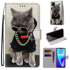 For OPPO Realme C15 / C12 / C25 / 7i (Global) / Narzo 20 / 30A / Golden Chain Grey Cat
