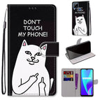 For OPPO Realme C15 / C12 / C25 / 7i (Global) / Narzo 20 / 30A / Middle Finger White Cat
