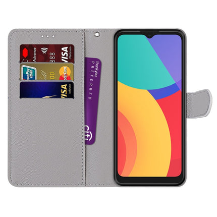 Coloured Drawing Cross Texture Horizontal Flip PU Leather Case with Holder & Card Slots & Wallet & Lanyard, For Alcatel 3L 2021
