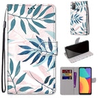 For Alcatel 3L 2021 / Pink Green Leaf