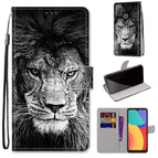 For Alcatel 3L 2021 / Black White Lion Head