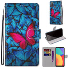 For Alcatel 3L 2021 / Blue Red Butterfly