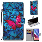 For Xiaomi Redmi K40 / K40 Pro / K40 Pro+ / Blue Red Butterfly