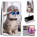 For Xiaomi Redmi Note 10 4G / Note 10S / Slant Hat Blue Mirror Cat