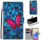 For Xiaomi Redmi Note 10 5G / Blue Red Butterfly