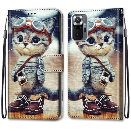 Coloured Drawing Cross Texture Horizontal Flip PU Leather Case with Holder & Card Slots & Wallet & Lanyard, For Xiaomi Redmi Note 10 Pro Max / Note 10 Pro