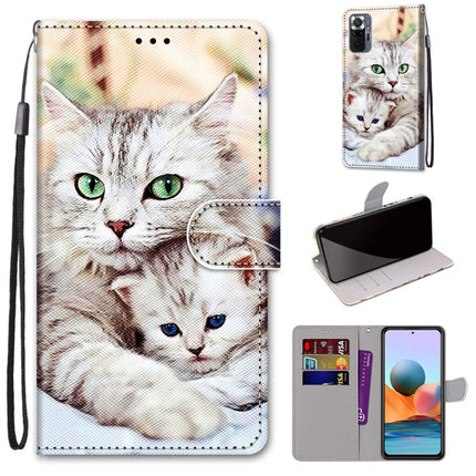 Coloured Drawing Cross Texture Horizontal Flip PU Leather Case with Holder & Card Slots & Wallet & Lanyard, For Xiaomi Redmi Note 10 Pro Max / Note 10 Pro