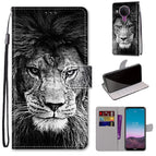 For Nokia 5.4 / Black White Lion Head