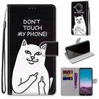 For Nokia 5.4 / Middle Finger White Cat