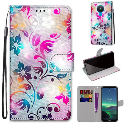 Coloured Drawing Cross Texture Horizontal Flip PU Leather Case with Holder & Card Slots & Wallet & Lanyard, For Nokia 1.4
