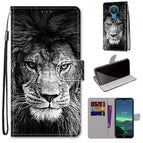 For Nokia 1.4 / Black White Lion Head