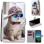 For Nokia 1.4 / Slant Hat Blue Mirror Cat