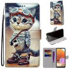 For Samsung Galaxy A32 4G / A32 Lite / Leather Shoes Cat