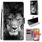 For Samsung Galaxy A32 4G / A32 Lite / Black White Lion Head