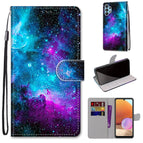 For Samsung Galaxy A32 4G / A32 Lite / Purple Green Starry Sky