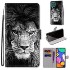 For Samsung Galaxy F62 / M62 / Black White Lion Head